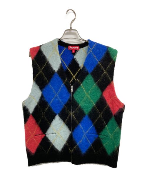 SUPREME（シュプリーム）SUPREME (シュプリーム) Brushed Argyle Zip Up Vest/ブラッシュドアーガイルジップアップベスト マルチカラー サイズ:Lの古着・服飾アイテム