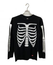 Hanes×SUPREME（ヘインズ×シュプリーム）の古着「Bones Thermal Crew/ボーンズサーマルクルー」｜ブラック×ホワイト