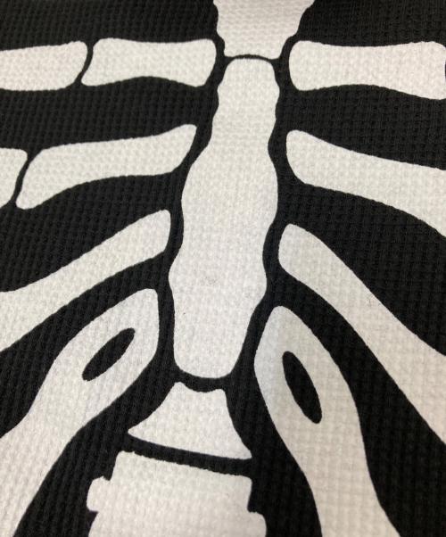 Hanes（ヘインズ）Hanes (ヘインズ) SUPREME (シュプリーム) Bones Thermal Crew/ボーンズサーマルクルー ブラック×ホワイト サイズ:Lの古着・服飾アイテム