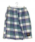 bum equipmentバムエクイメント）の古着「フランネルコットンバギーショーツ」｜グリーン