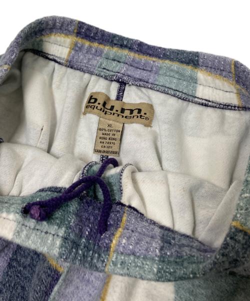 bum equipment（バムエクイメント）bum equipment (バムエクイメント) フランネルコットンバギーショーツ グリーン サイズ:XLの古着・服飾アイテム