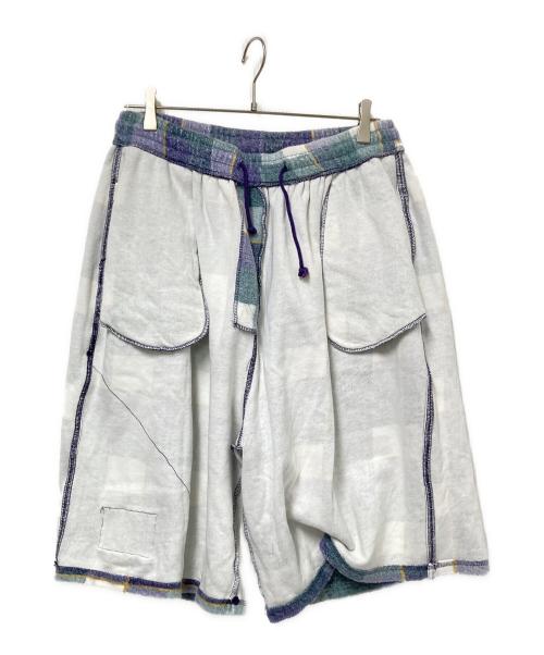 bum equipment（バムエクイメント）bum equipment (バムエクイメント) フランネルコットンバギーショーツ グリーン サイズ:XLの古着・服飾アイテム