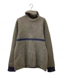 RRL（ダブルアールエル）の古着「ウールリネンタートルネックニット」｜グレー×ネイビー