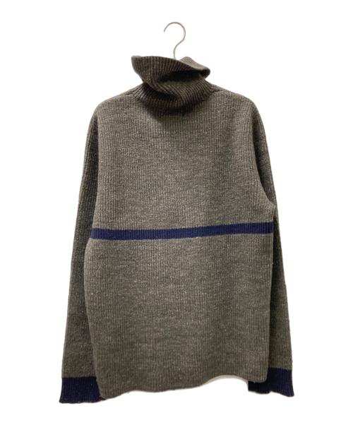 RRL（ダブルアールエル）RRL (ダブルアールエル) ウールリネンタートルネックニット グレー×ネイビー サイズ:Lの古着・服飾アイテム