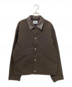 MONKEY TIMEモンキータイム）の古着「ヴィンテージ ナイロン ツイル レザーライク カラー ジャケット」｜ブラウン