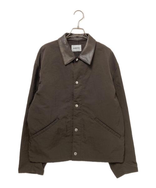 MONKEY TIME（モンキータイム）MONKEY TIME (モンキータイム) ヴィンテージ ナイロン ツイル レザーライク カラー ジャケット ブラウン サイズ:Lの古着・服飾アイテム