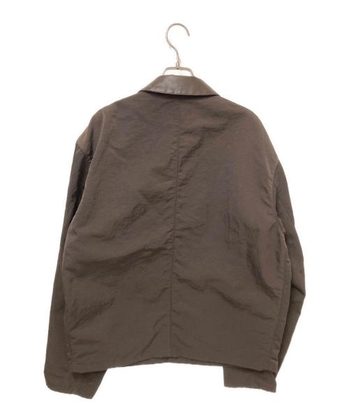 MONKEY TIME（モンキータイム）MONKEY TIME (モンキータイム) ヴィンテージ ナイロン ツイル レザーライク カラー ジャケット ブラウン サイズ:Lの古着・服飾アイテム