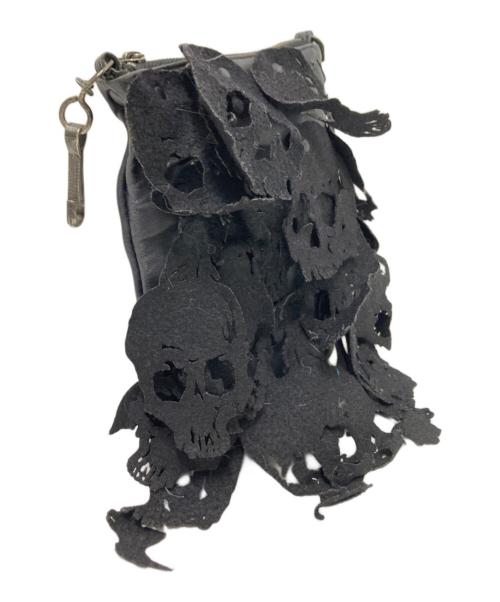 UNDERCOVER（アンダーカバー）UNDERCOVER (アンダーカバー) スカルフェルトポーチ ブラック サイズ:下記参照の古着・服飾アイテム