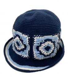 BEAUTY&YOUTH×solaris&co（ビューティーアンドユース×ソラリスアンドコー）の古着「クロシェハット」｜ネイビー×ホワイト