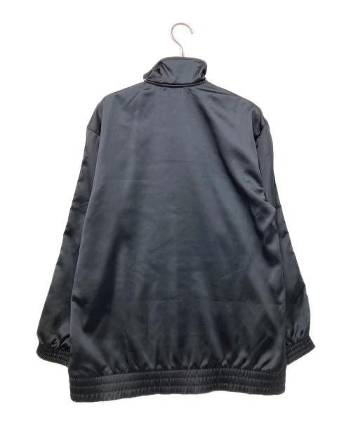 adidas（アディダス）adidas (アディダス) サテン ファイヤーバード トラックトップ フリル ブラック×ホワイト サイズ:Sの古着・服飾アイテム