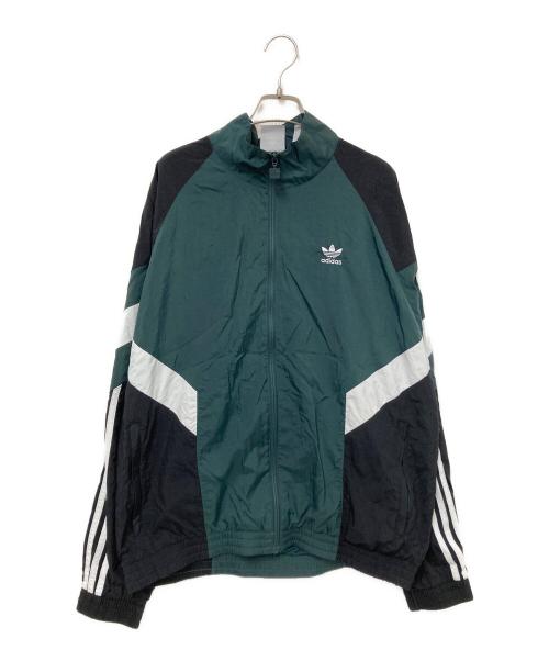 adidas（アディダス）adidas (アディダス) Rekive トラックジャケット グリーン×ブラック サイズ:XLの古着・服飾アイテム