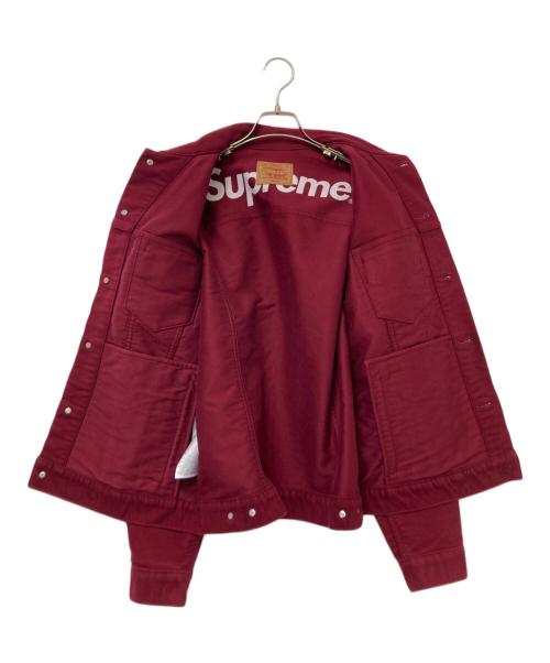 LEVI'S（リーバイス）LEVI'S (リーバイス) SUPREME (シュプリーム) Custom Fit Moleskin Trucker Jacket レッド サイズ:Lの古着・服飾アイテム