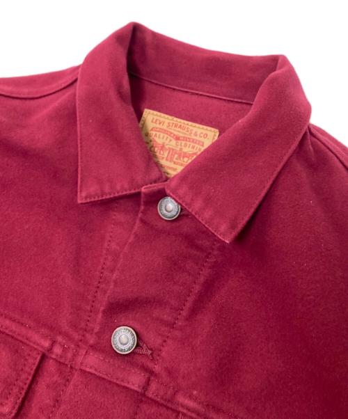 LEVI'S（リーバイス）LEVI'S (リーバイス) SUPREME (シュプリーム) Custom Fit Moleskin Trucker Jacket レッド サイズ:Lの古着・服飾アイテム