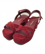 Salvatore Ferragamoサルヴァトーレ フェラガモ）の古着「スエードサンダル」｜レッド