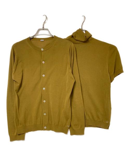 45R（フォーティファイブ・アール）45R (フォーティファイブ・アール) ギマニット/アンサンブルカーディガン イエロー サイズ:2の古着・服飾アイテム