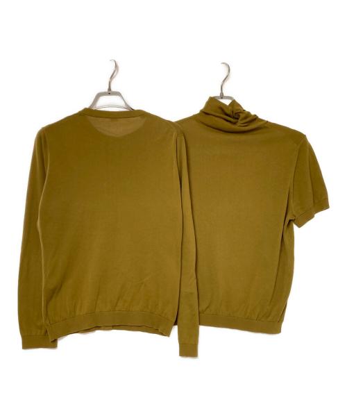 45R（フォーティファイブ・アール）45R (フォーティファイブ・アール) ギマニット/アンサンブルカーディガン イエロー サイズ:2の古着・服飾アイテム