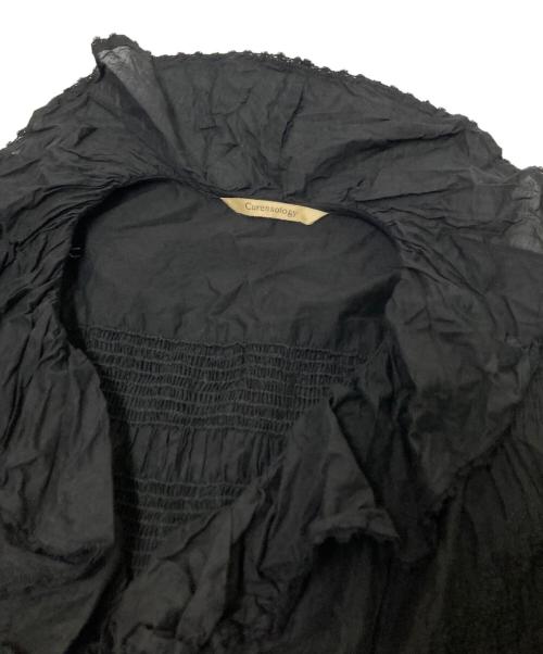 Curensology（カレンソロジー）Curensology (カレンソロジー) ラッフルレースブラウス ブラック サイズ:FREEの古着・服飾アイテム