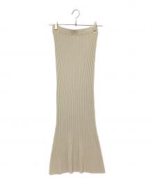 Whim Gazette（ウィムガゼット）の古着「ニットフィットスカート」｜ベージュ