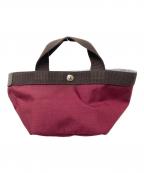 Herve Chapelierエルベシャプリエ）の古着「舟形ミニハンドバッグ」｜レッド×ブラウン