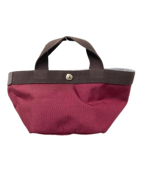 Herve Chapelier（エルベシャプリエ）Herve Chapelier (エルベシャプリエ) 舟形ミニハンドバッグ レッド×ブラウン サイズ:下記参照の古着・服飾アイテム