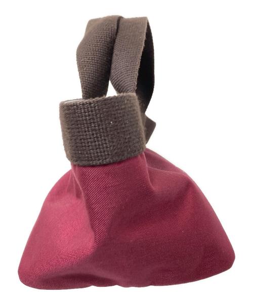 Herve Chapelier（エルベシャプリエ）Herve Chapelier (エルベシャプリエ) 舟形ミニハンドバッグ レッド×ブラウン サイズ:下記参照の古着・服飾アイテム