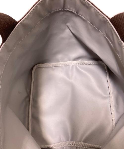 Herve Chapelier（エルベシャプリエ）Herve Chapelier (エルベシャプリエ) 舟形ミニハンドバッグ レッド×ブラウン サイズ:下記参照の古着・服飾アイテム