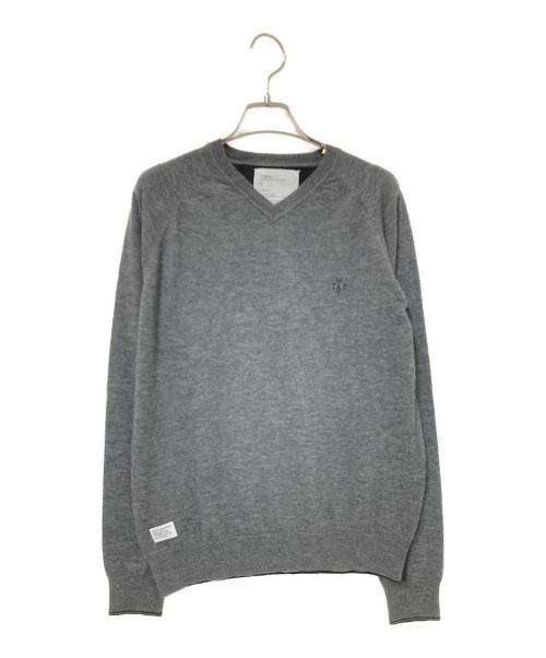 WTAPS（ダブルタップス）WTAPS (ダブルタップス) Vネックニット/DECK CREW-V グレー サイズ:1の古着・服飾アイテム