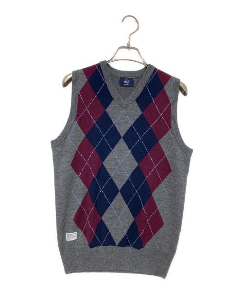 WTAPS（ダブルタップス）WTAPS (ダブルタップス) アーガイルニットベスト グレー サイズ:Mの古着・服飾アイテム