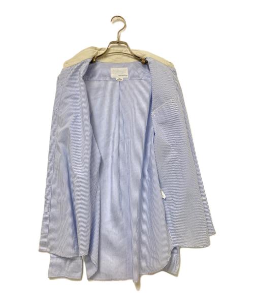 nanamica（ナナミカ）nanamica (ナナミカ) 切替ストライプシャツ ブルー×ホワイト サイズ:Mの古着・服飾アイテム