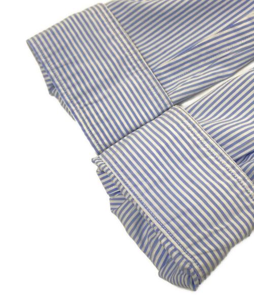 nanamica（ナナミカ）nanamica (ナナミカ) 切替ストライプシャツ ブルー×ホワイト サイズ:Mの古着・服飾アイテム