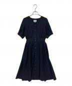foufouフーフー ザドレス）の古着「primitive classic vneck button onepiece」｜ネイビー