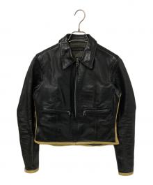 HAROLD'S GEAR（ハロルズギア）の古着「ホースハイドシングルラライダースジャケット」｜ブラック