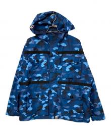 BAPE BY A BATHING APE（ベイプバイアベイシングエイプ）の古着「GRADATION CAMO SHARK MASK JACKET」｜ブラック×ブルー