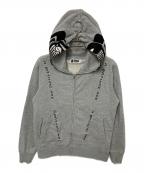BAPE BY A BATHING APEベイプバイアベイシングエイプ）の古着「MOTOR SPORT FULL ZIP HOODIE」｜グレー