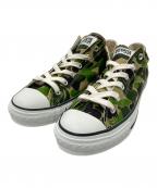 BAPE BY A BATHING APEベイプバイアベイシングエイプ）の古着「ローカットスニーカー」｜ベージュ×グリーン