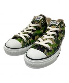 BAPE BY A BATHING APE（ベイプバイアベイシングエイプ）の古着「ローカットスニーカー」｜ベージュ×グリーン