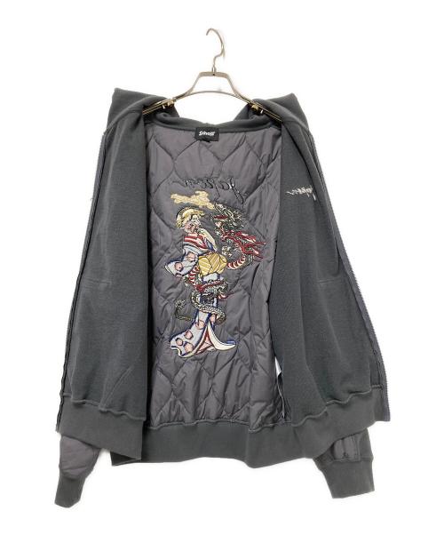 Schott（ショット）Schott (ショット) バック刺繍キルティングパーカー グレー サイズ:XLの古着・服飾アイテム