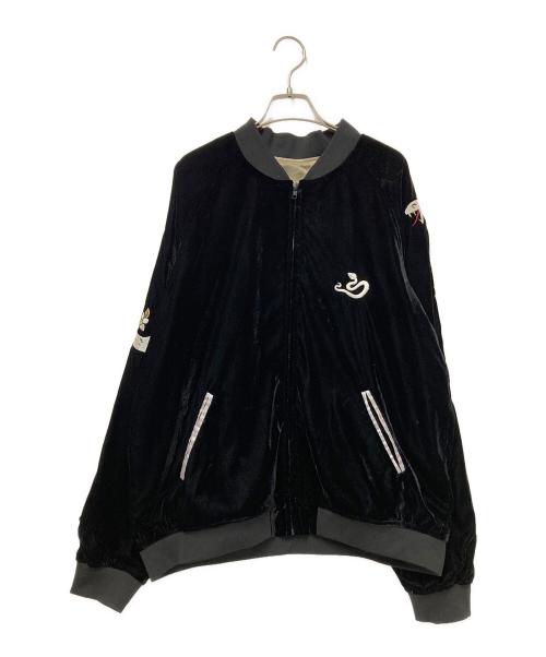 SuperGroupies（スーパーグルーピーズ）SuperGroupies (スーパーグルーピーズ) ベロアジャケット ブラック サイズ:Lの古着・服飾アイテム