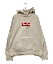 SUPREME（シュプリーム）の古着「Box Logo Hooded Sweatshirt/ボックスロゴフーディスウェットシャツ」｜ベージュ