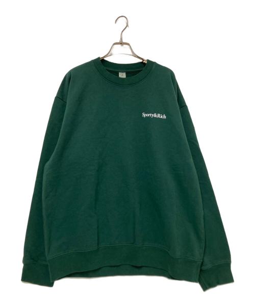 Sporty & Rich（スポーティーアンドリッチ）Sporty & Rich (スポーティーアンドリッチ) 裏起毛スウェット グリーン サイズ:XLの古着・服飾アイテム