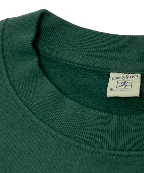 Sporty & Rich（スポーティーアンドリッチ）Sporty & Rich (スポーティーアンドリッチ) 裏起毛スウェット グリーン サイズ:XLの古着・服飾アイテム