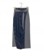 PUBLIC TOKYOパブリックトウキョウ）の古着「レイヤードカラータイトスカート」｜グレー×ネイビー