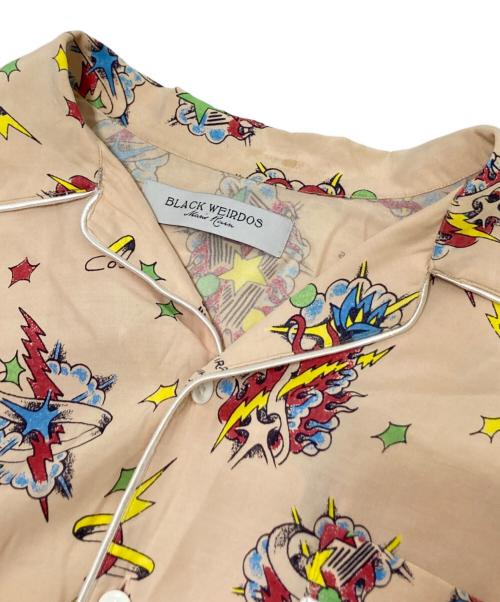 Black Weirdos（ブラック ウィドース）Black Weirdos (ブラック ウィドース) Cosmic Tatoo Aloha Shirts ベージュ サイズ:下記参照の古着・服飾アイテム