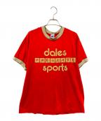 RUSSELL ATHLETICラッセルアスレチック）の古着「90s リンガーTシャツ」｜ベージュ×レッド