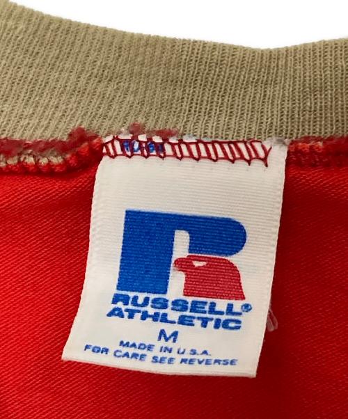 RUSSELL ATHLETIC（ラッセルアスレチック）RUSSELL ATHLETIC (ラッセルアスレチック) 90s リンガーTシャツ ベージュ×レッド サイズ:Mの古着・服飾アイテム
