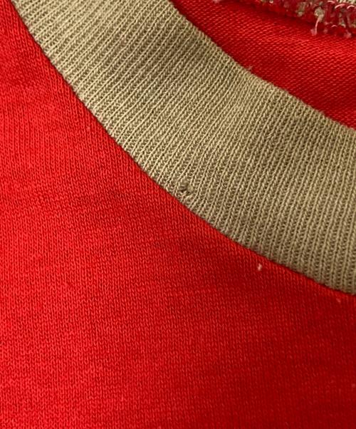 RUSSELL ATHLETIC（ラッセルアスレチック）RUSSELL ATHLETIC (ラッセルアスレチック) 90s リンガーTシャツ ベージュ×レッド サイズ:Mの古着・服飾アイテム
