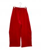 moussyマウジー）の古着「CURVE LINE SWEAT PANTS」｜レッド