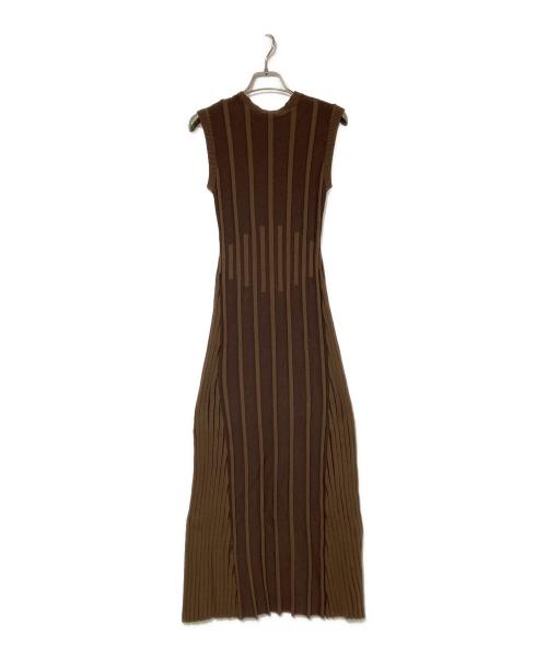 CINOH（チノ）CINOH (チノ) STUDIOUS別注ノースリーブニットワンピース ブラウン サイズ:36の古着・服飾アイテム