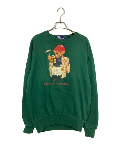 POLO RALPH LAUREN（ポロ・ラルフローレン）POLO RALPH LAUREN (ポロ・ラルフローレン) 裏起毛ベアスウェット グリーン サイズ:Mの古着・服飾アイテム