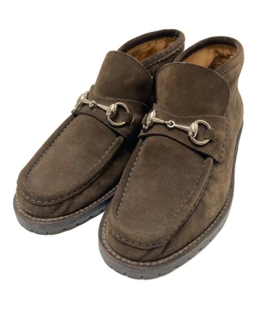 GUCCI（グッチ）GUCCI (グッチ) スウェードホースビットローファー ブラウン サイズ:39Eの古着・服飾アイテム